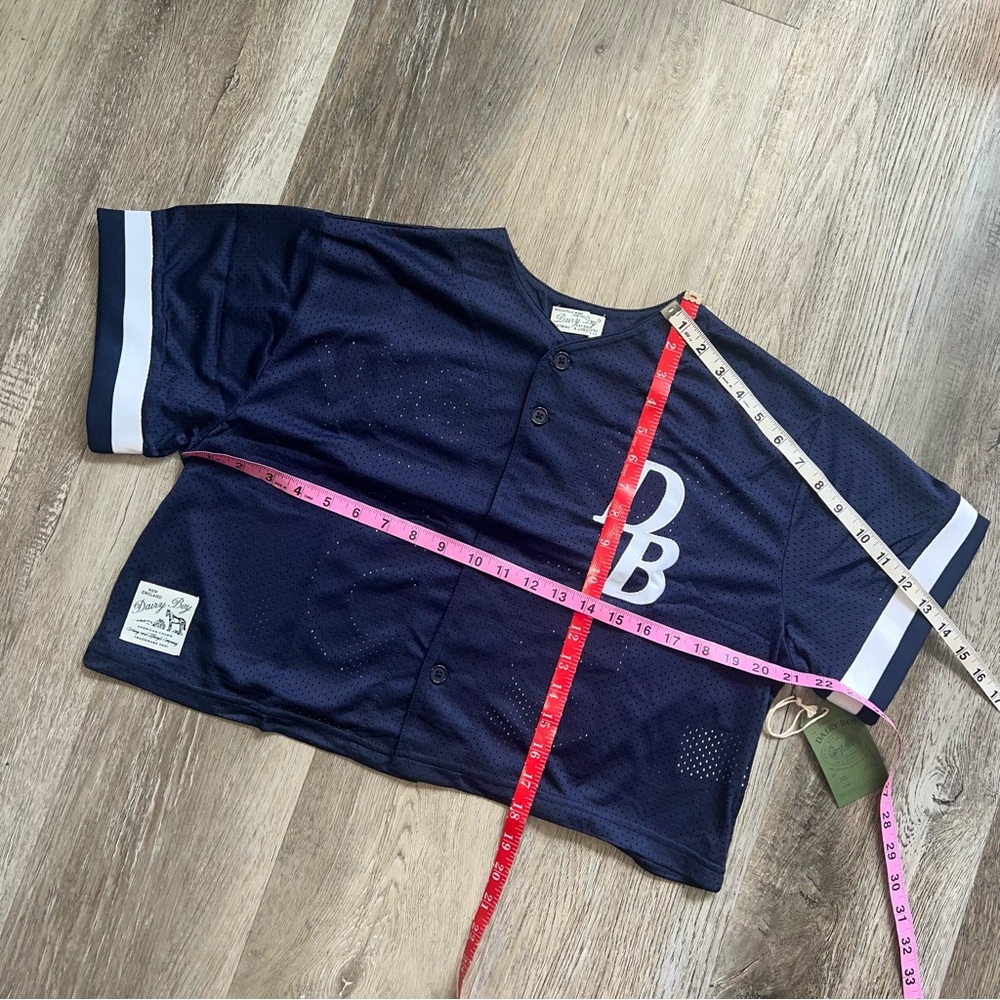 NWT Dairy Boy Homecoming cropped Jersey in Navy - Picture 9 of 14